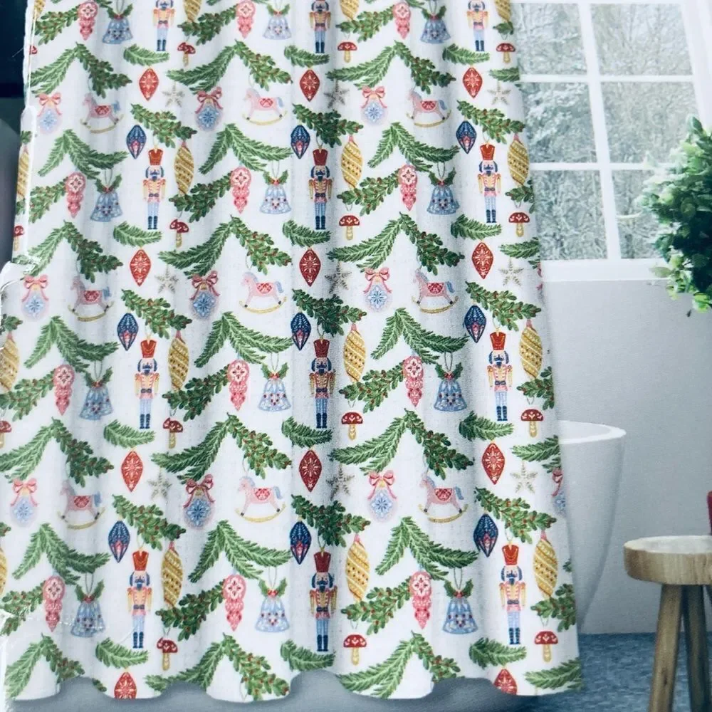 Christmas Nutcracker Complete 13-pc Shower Curtain Hooks Set